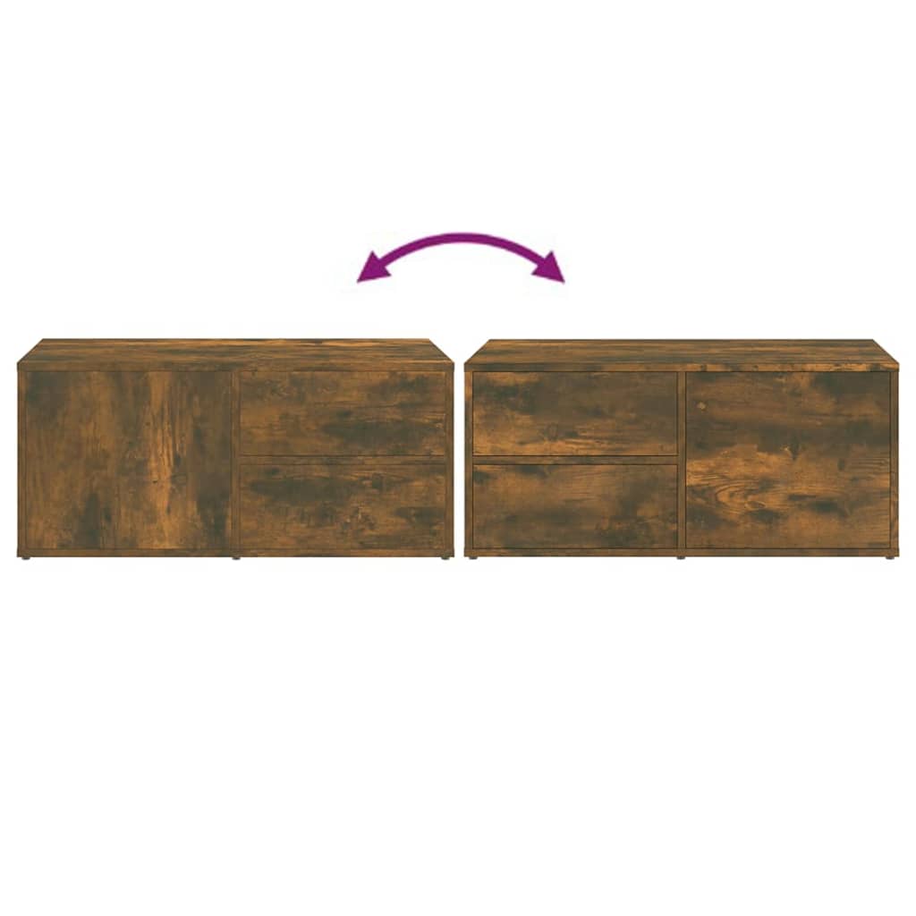 Tv-meubel 80x34x36 cm bewerkt hout eikenkleurig