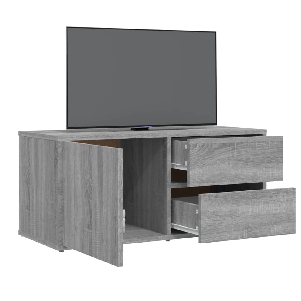 Tv-meubel 80x34x36 cm bewerkt hout eikenkleurig