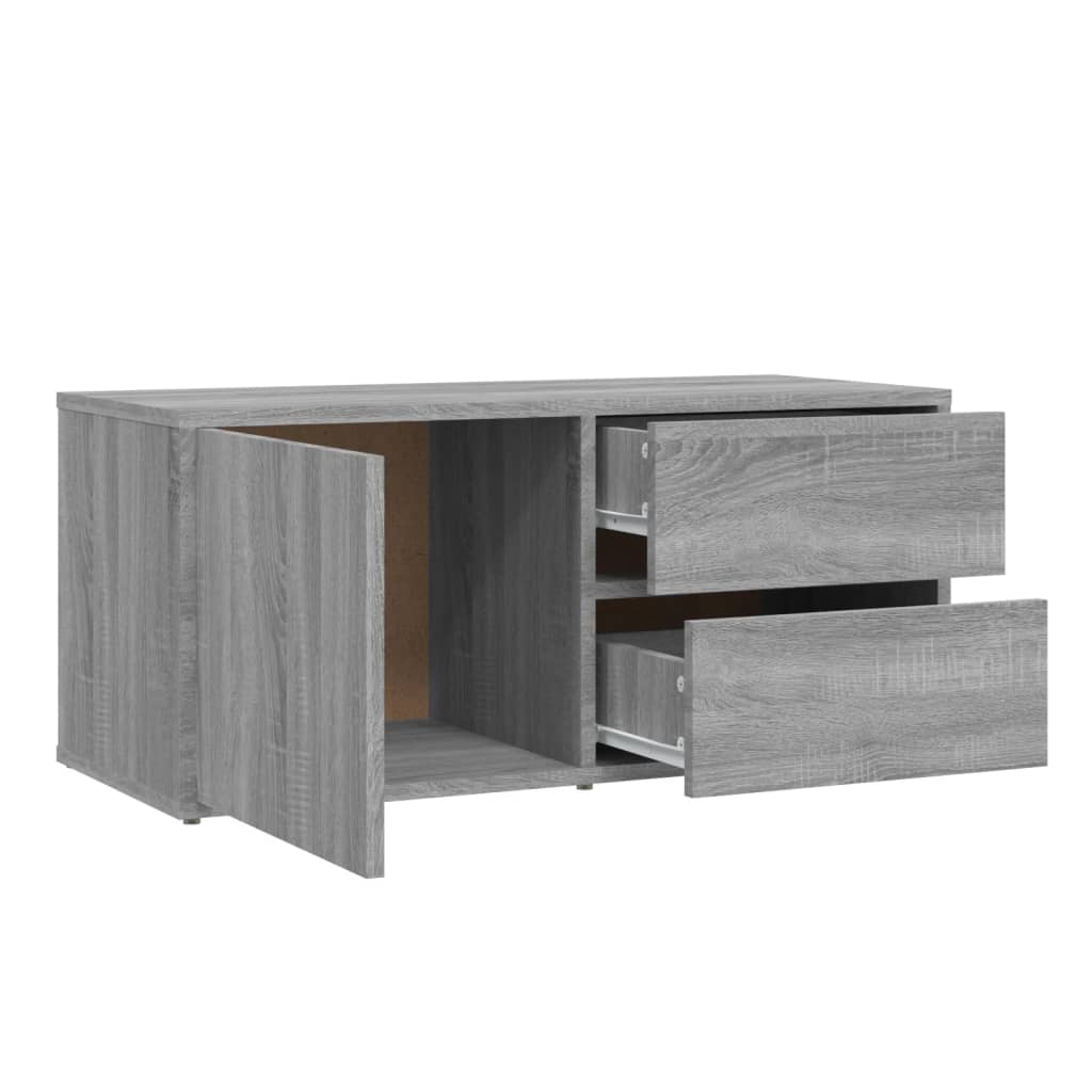 Tv-meubel 80x34x36 cm bewerkt hout eikenkleurig