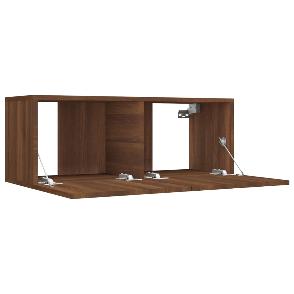 Tv-meubel 80x30x30 cm bewerkt hout bruin eikenkleur