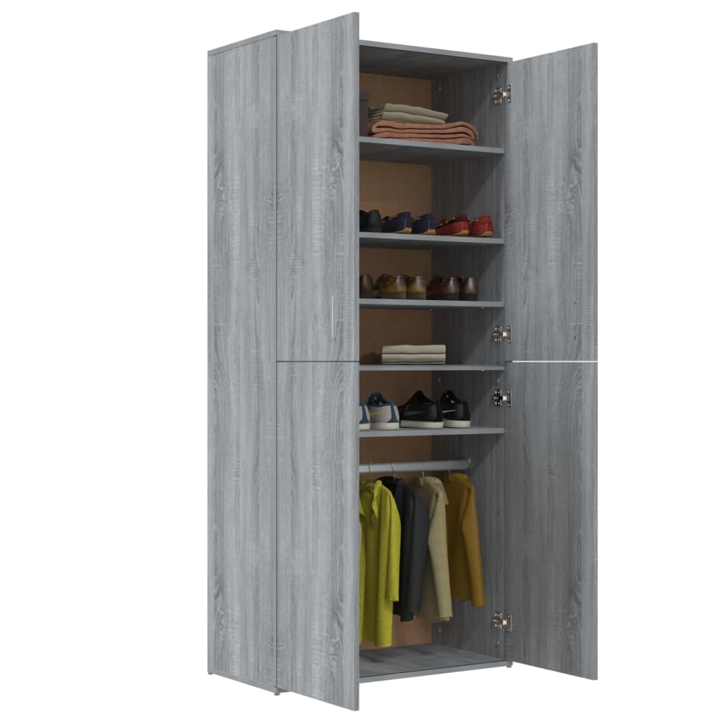 Schoenenkast 80x39x178 cm bewerkt hout