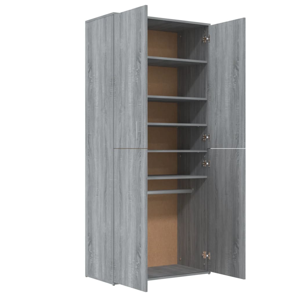 Schoenenkast 80x39x178 cm bewerkt hout