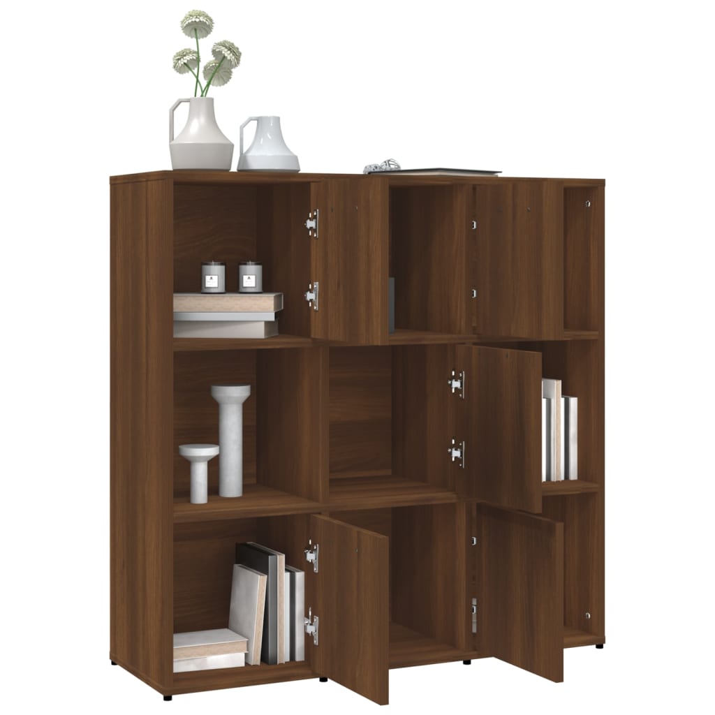 Boekenkast 90x30x90 cm bewerkt hout eikenkleurig