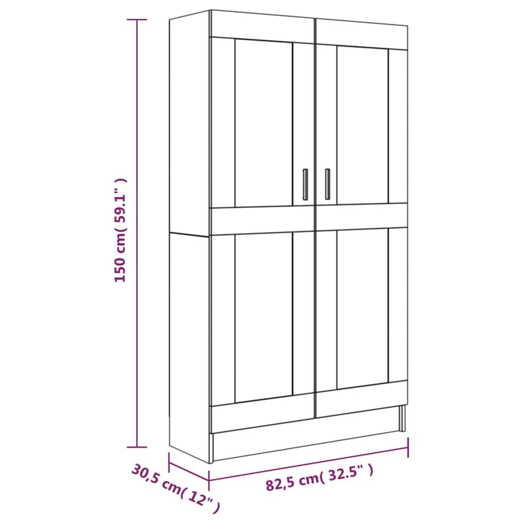 Boekenkast 82,5x30,5x150 cm bewerkt hout