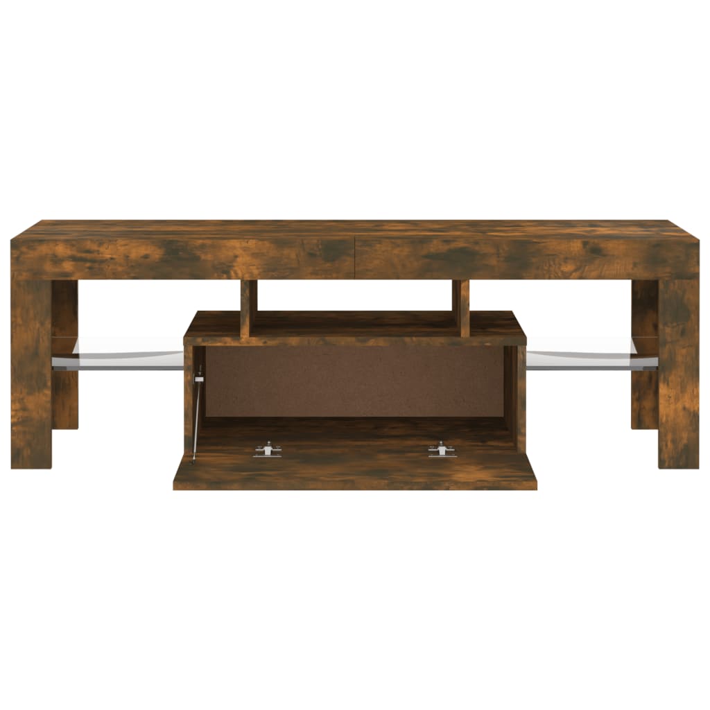 Tv-meubel met LED 120x36,5x40 cm bewerkt hout oud hout