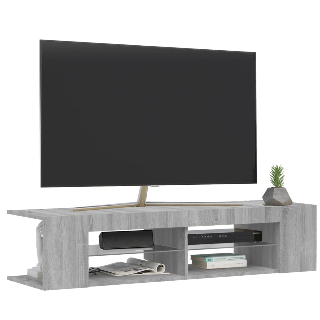 Tv-meubel met LED-verlichting 135x39x30 cm bruin eikenkleur