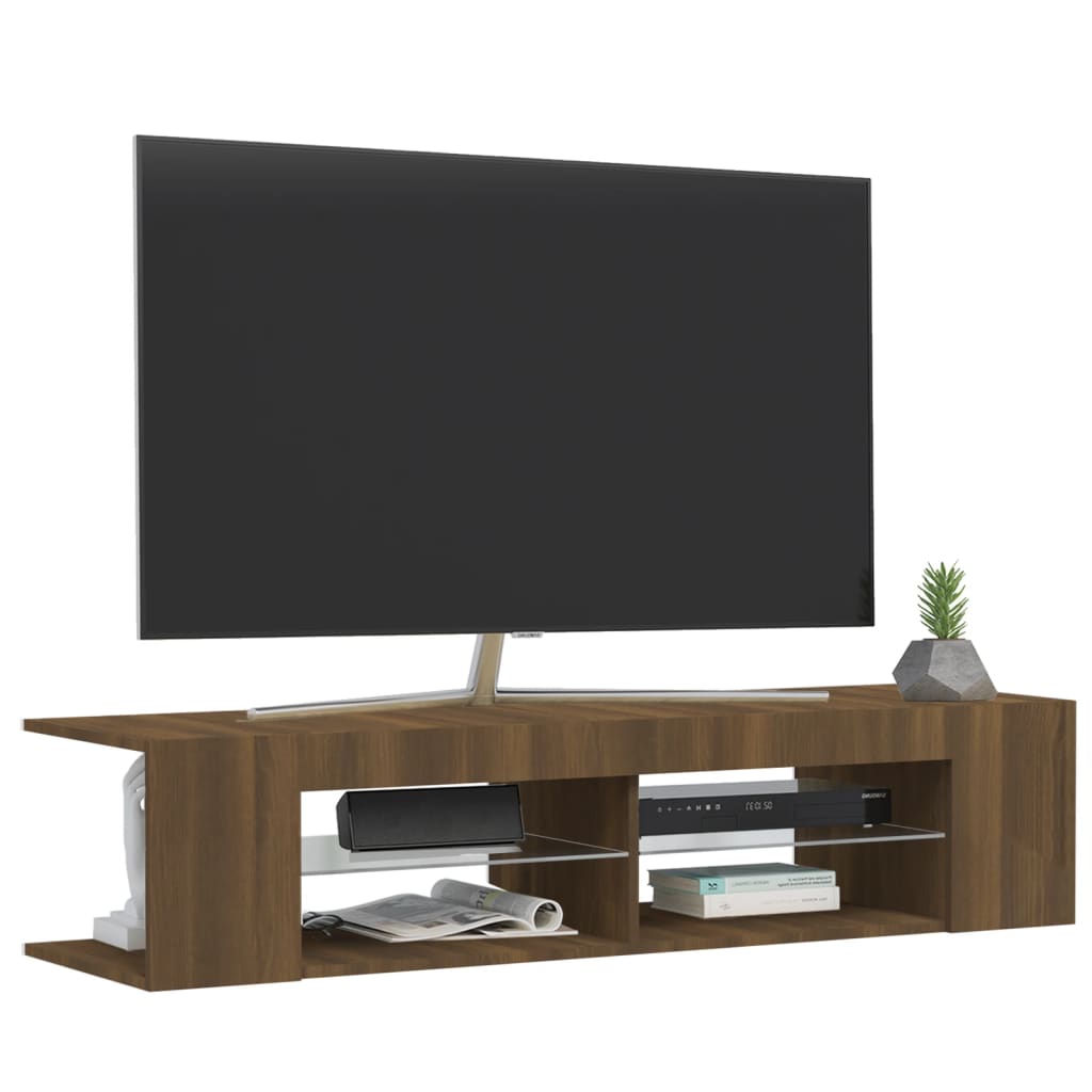 Tv-meubel met LED-verlichting 135x39x30 cm zwart