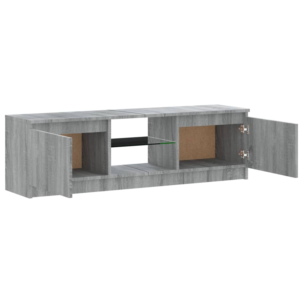 Tv-meubel met LED 140x40x35,5 cm bewerkt hout oud houtkleurig