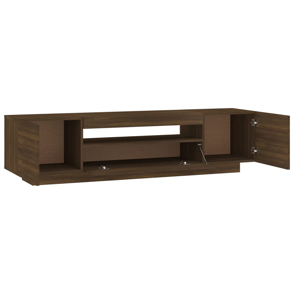 Tv-meubel met LED 160x35x40 cm bewerkt hout oud hout