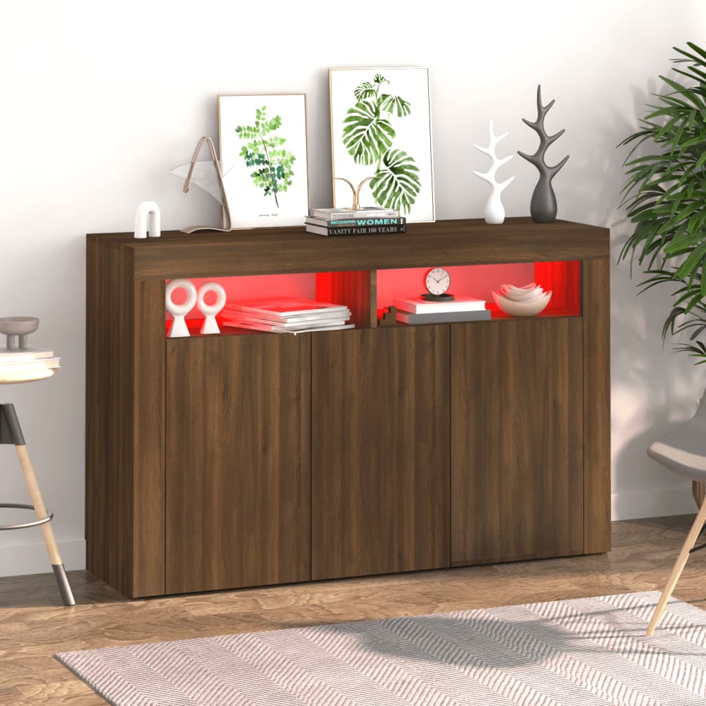 Dressoir met LED-verlichting 115,5x30x75 cm