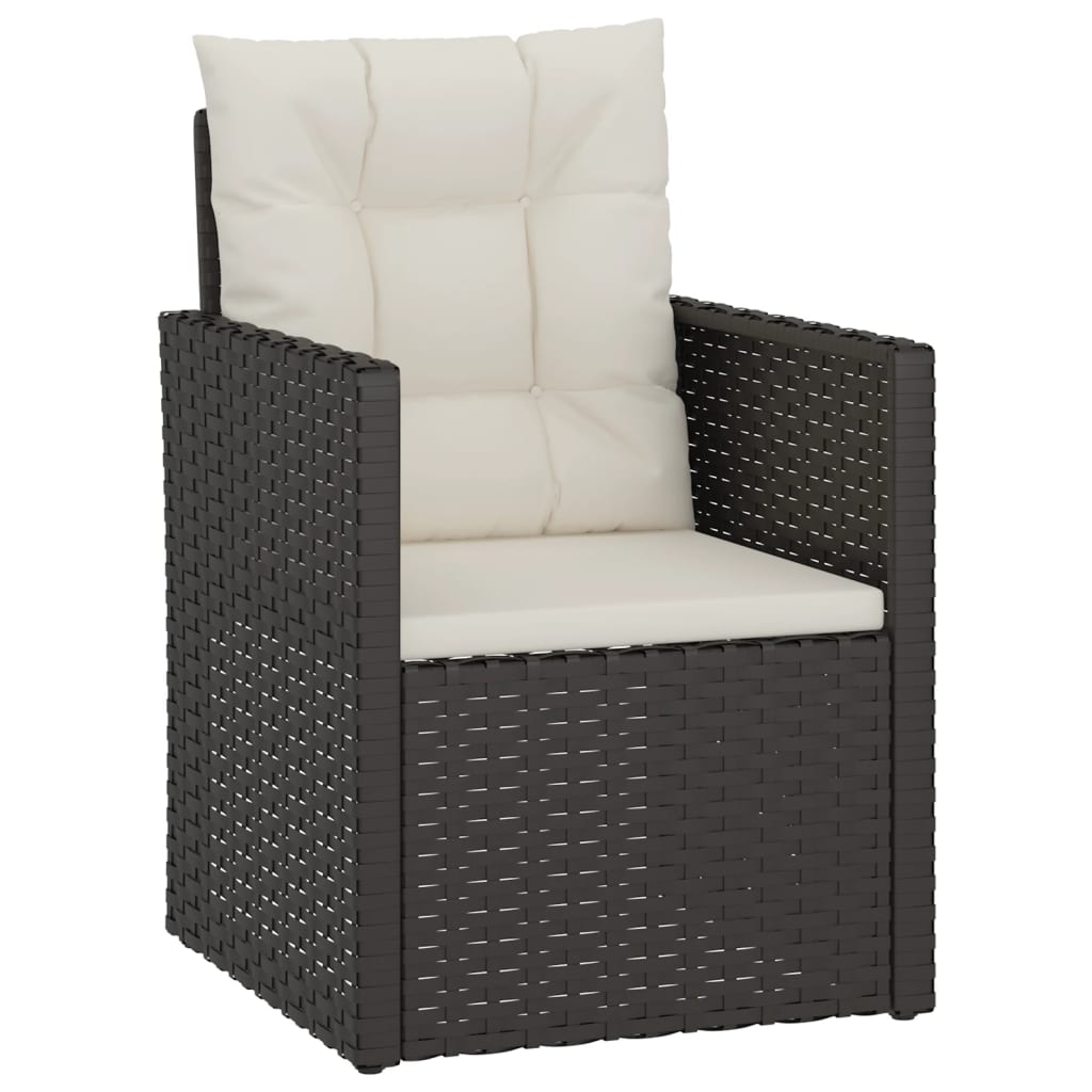 4-delige Loungeset met kussens poly rattan