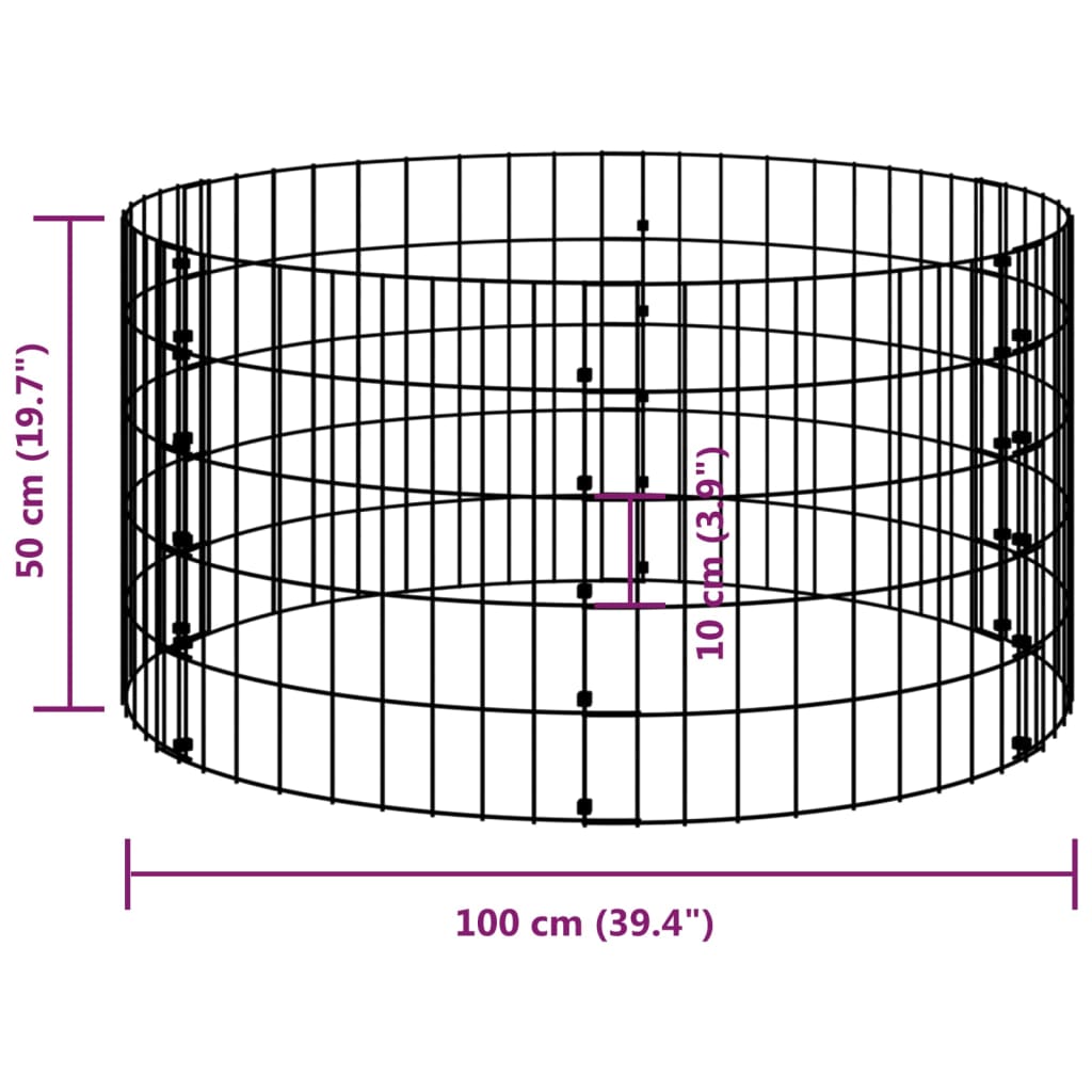 Gabion paal rond Ø30x200 cm gegalvaniseerd staal