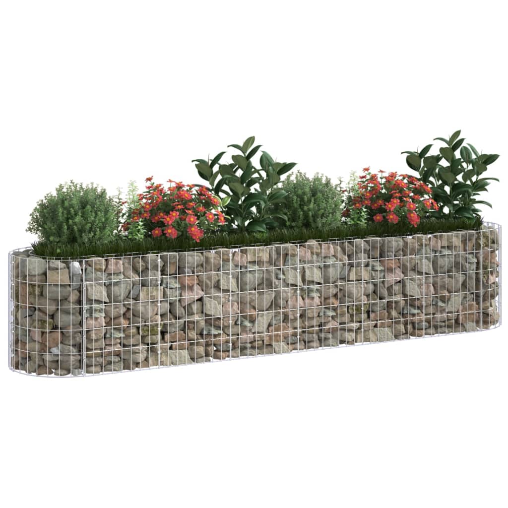 Gabion plantenbak verhoogd 500x100x100 cm gegalvaniseerd ijzer