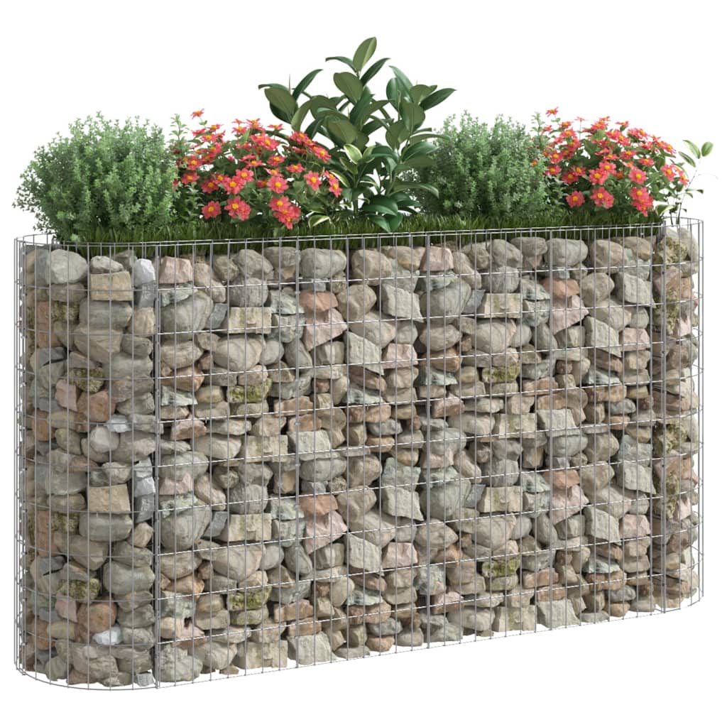 Gabion plantenbak verhoogd 500x100x100 cm gegalvaniseerd ijzer