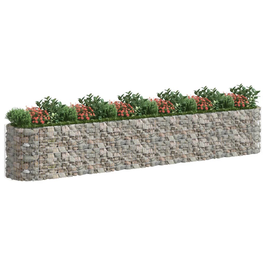 Gabion plantenbak verhoogd 500x100x100 cm gegalvaniseerd ijzer