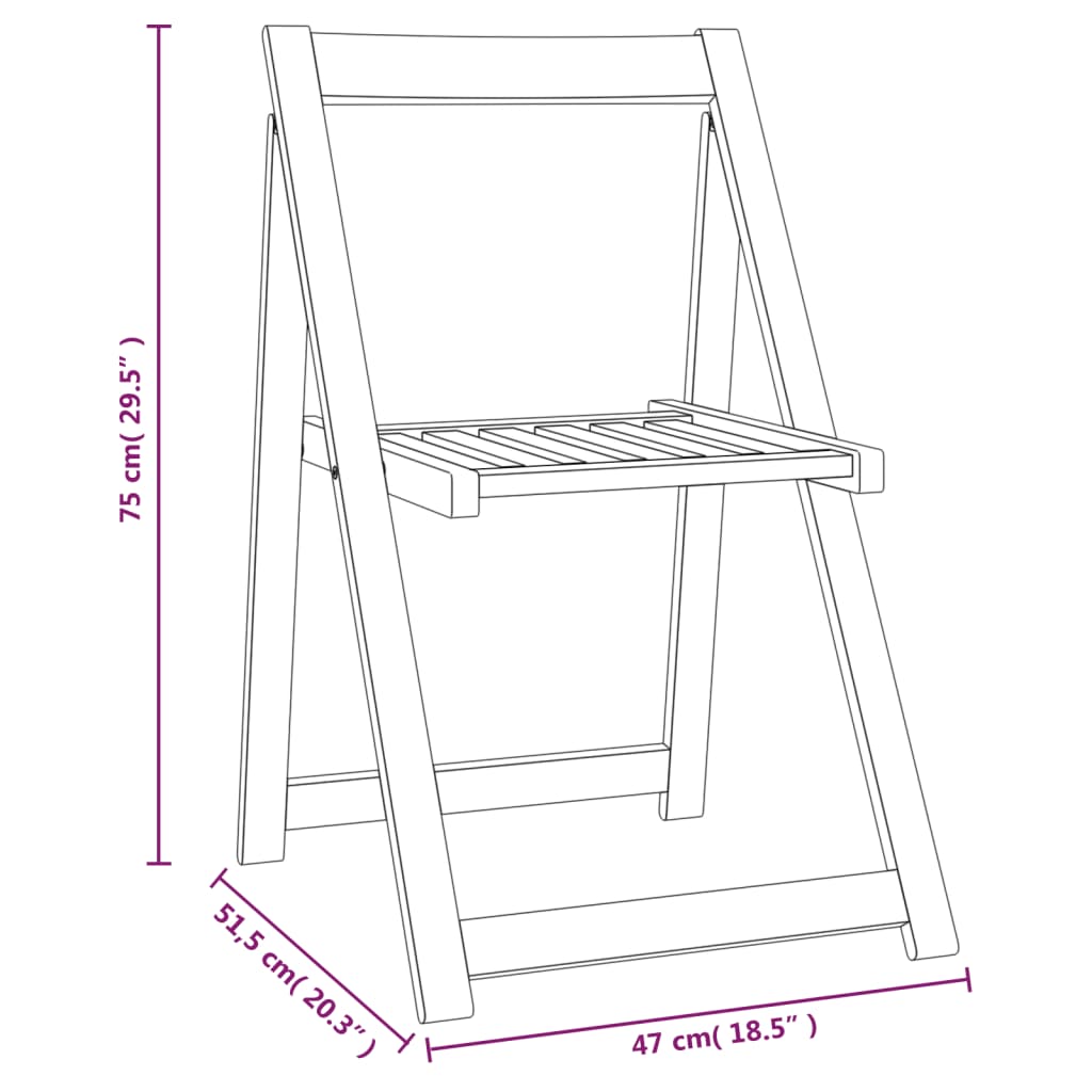 Tuinstoelen inklapbaar 2 st massief acaciahout