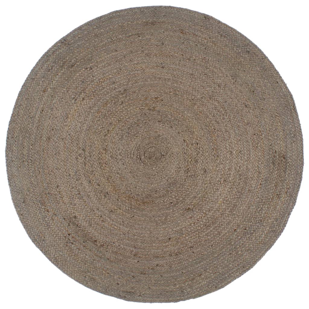 Vloerkleed handgemaakt rond 90 cm jute