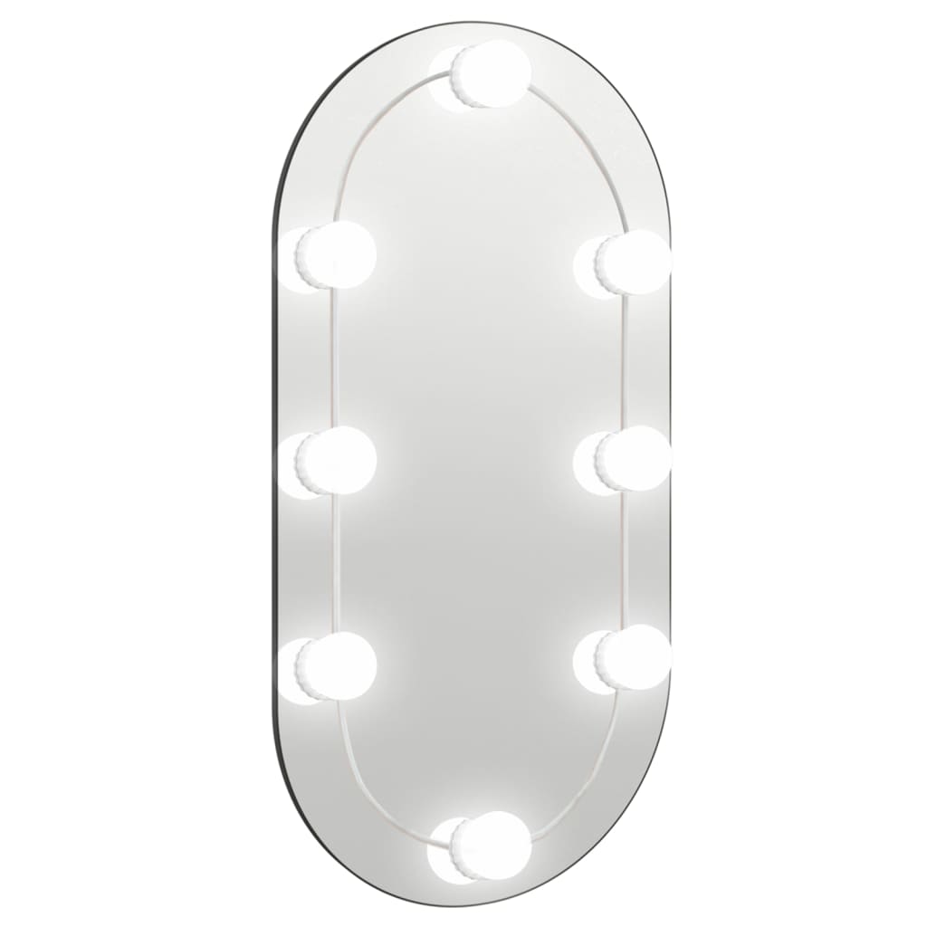 Wandspiegel met LED's ovaal 40x90 cm glas