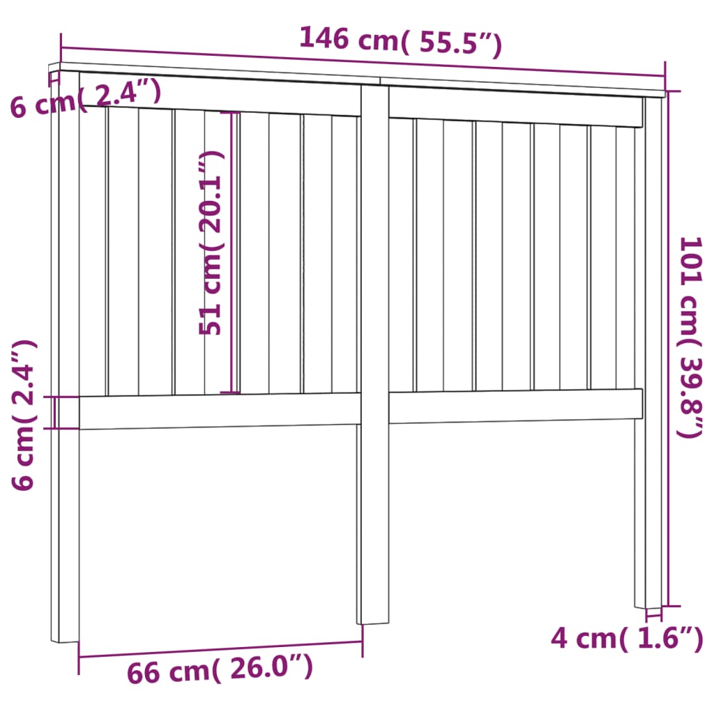 Hoofdbord 96x6x101 cm massief grenenhout