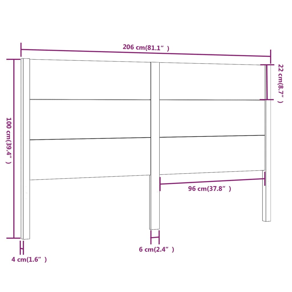 Hoofdbord 126x4x100 cm massief grenenhout