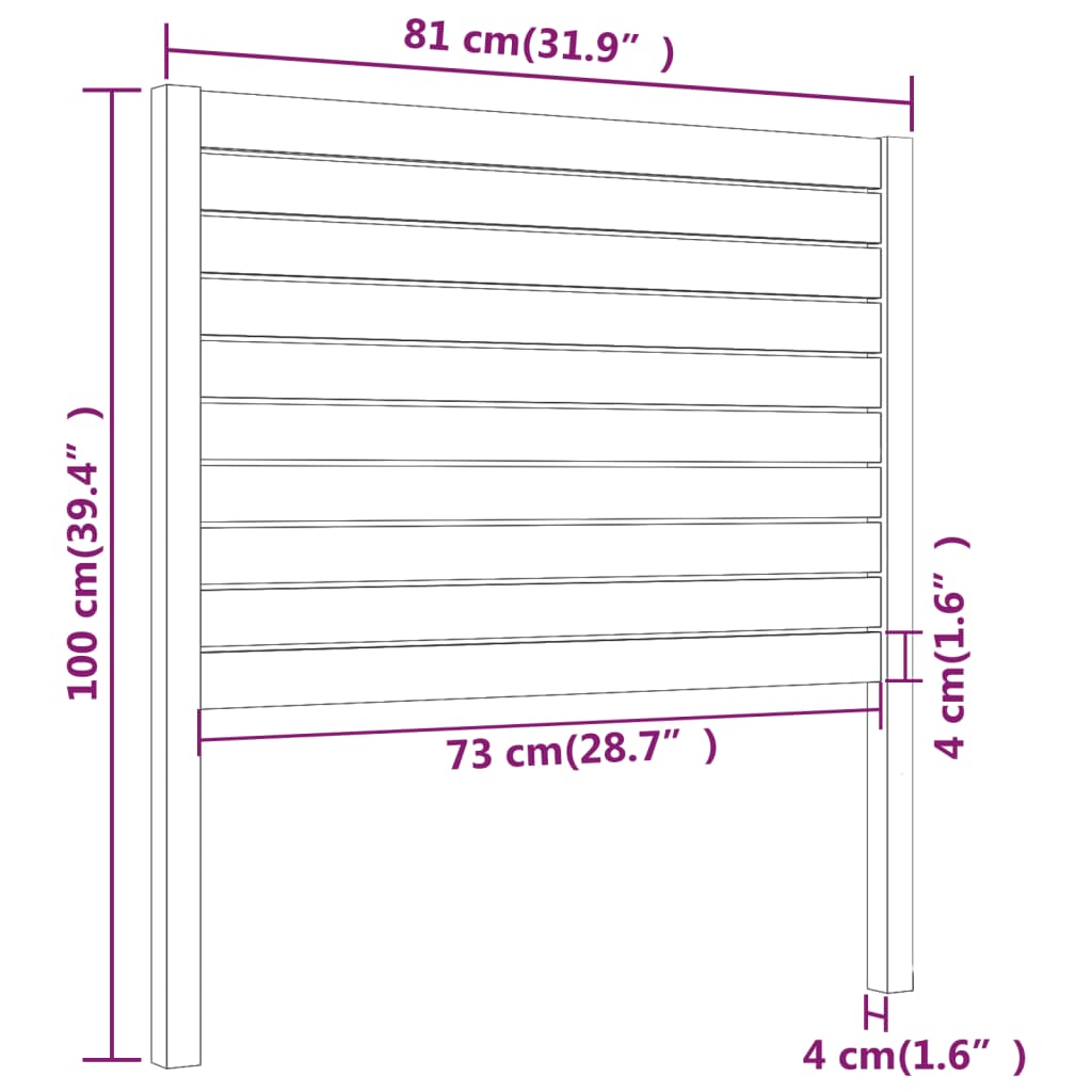 Hoofdbord 166x4x100 cm massief grenenhout