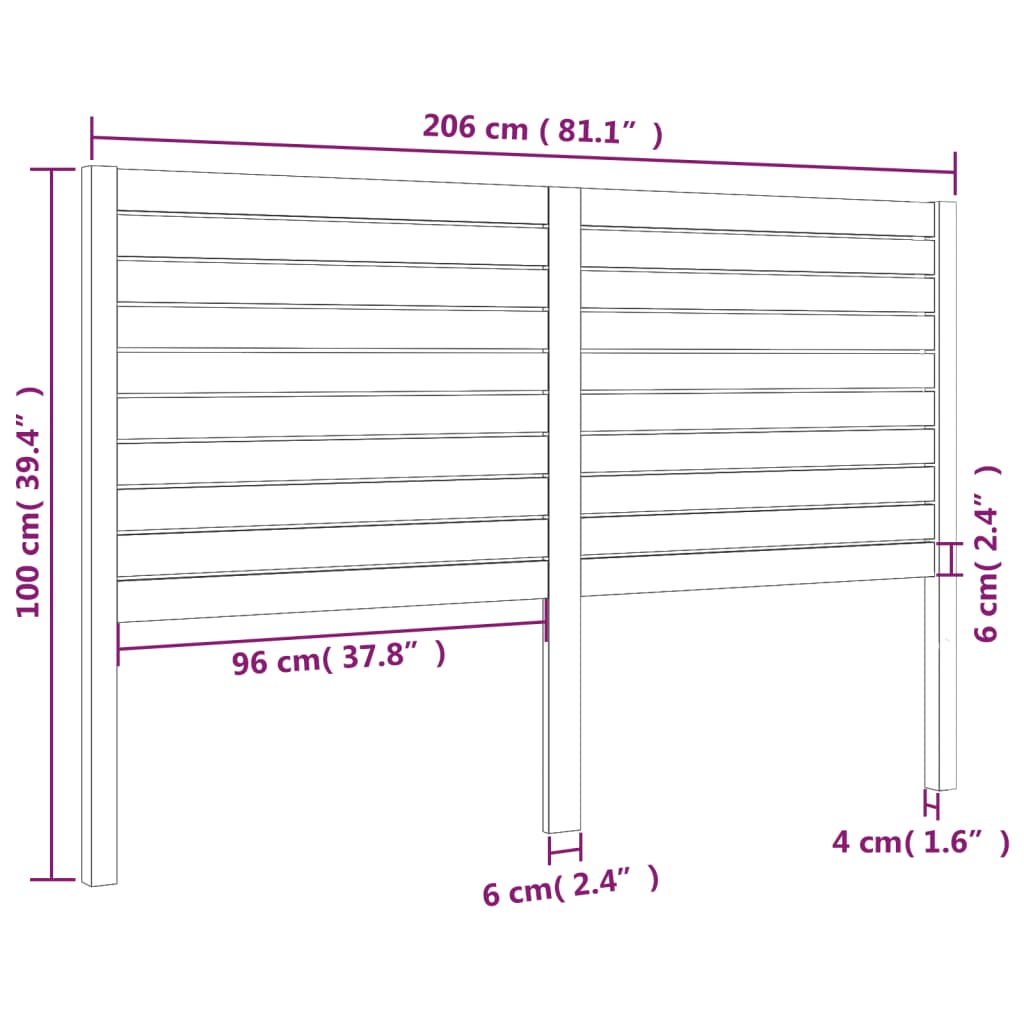 Hoofdbord 166x4x100 cm massief grenenhout