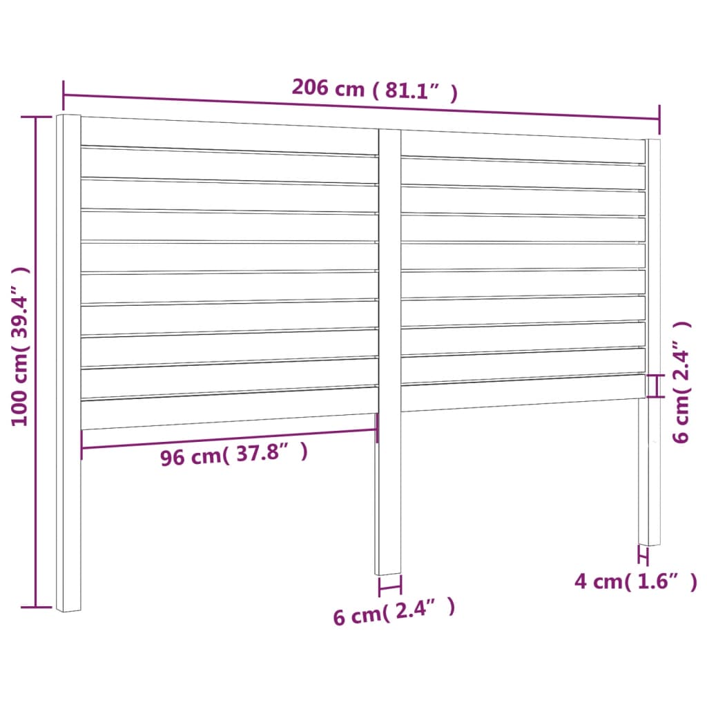 Hoofdbord 166x4x100 cm massief grenenhout