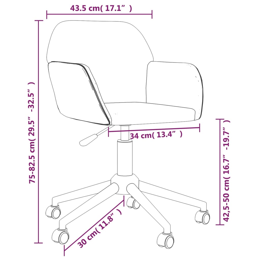 Eetkamerstoelen draaibaar 2 st stof