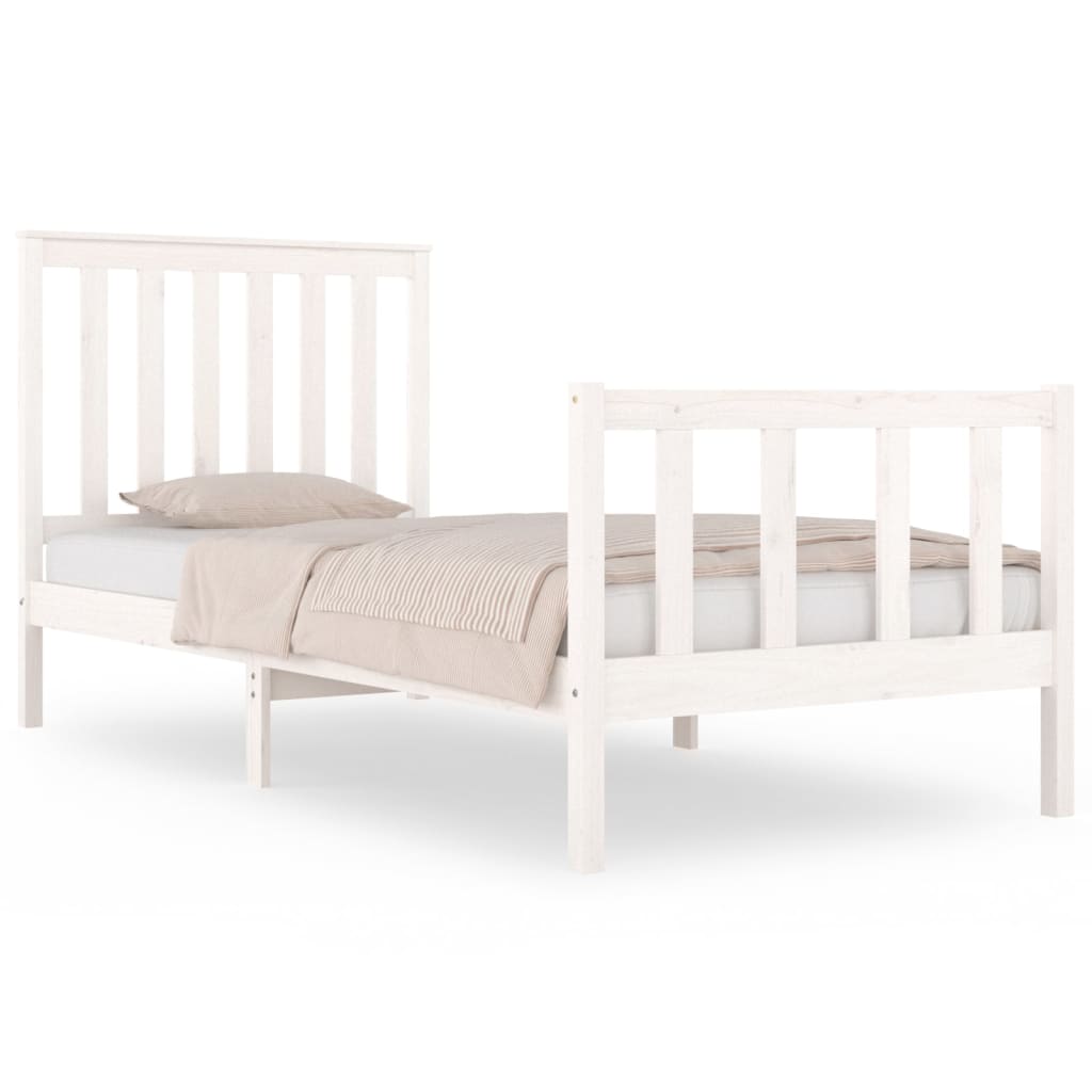 Bedframe met hoofdbord massief grenenhout 200x200 cm