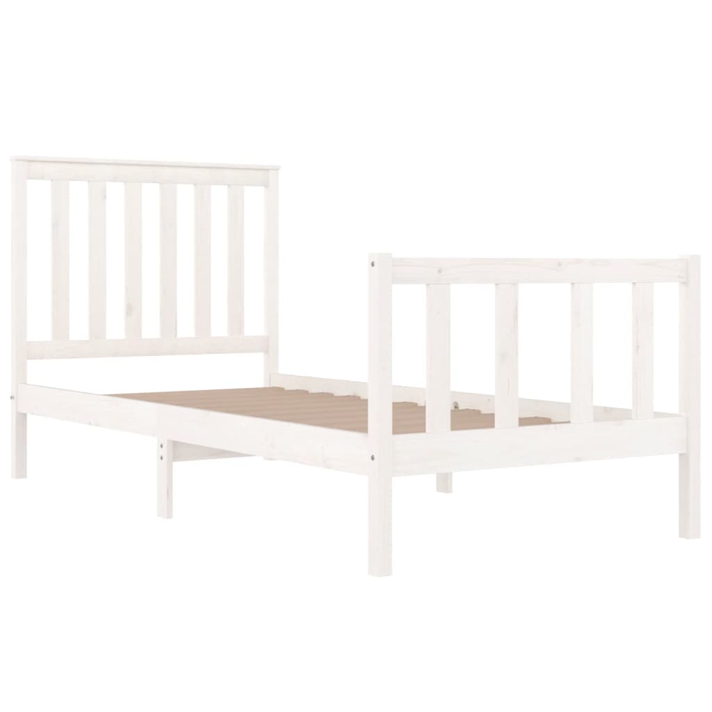 Bedframe met hoofdbord massief grenenhout 200x200 cm