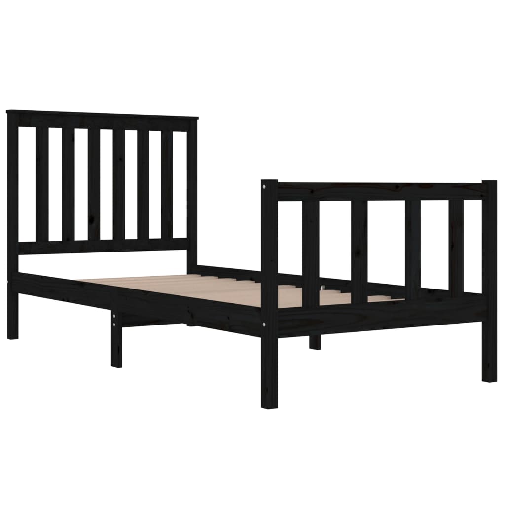 Bedframe met hoofdbord massief grenenhout 200x200 cm