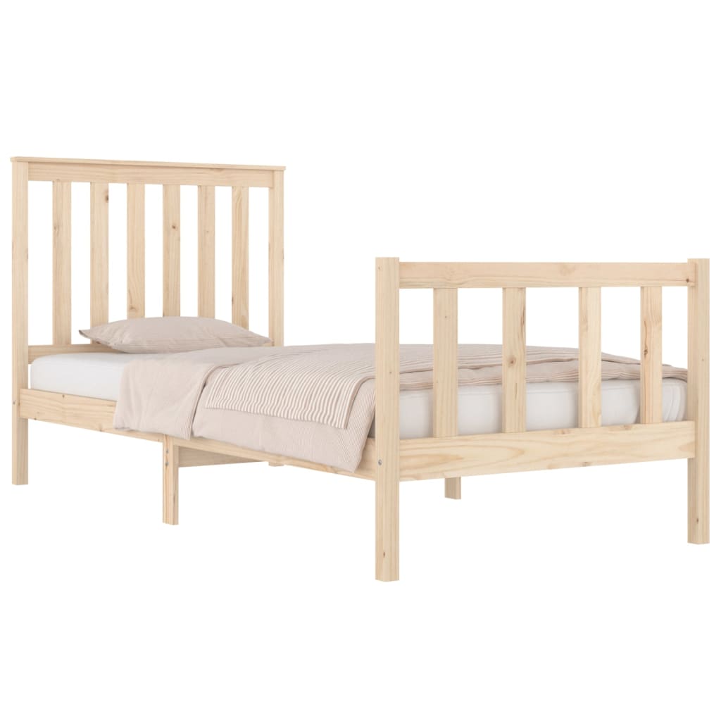 Bedframe met hoofdbord massief grenenhout 200x200 cm