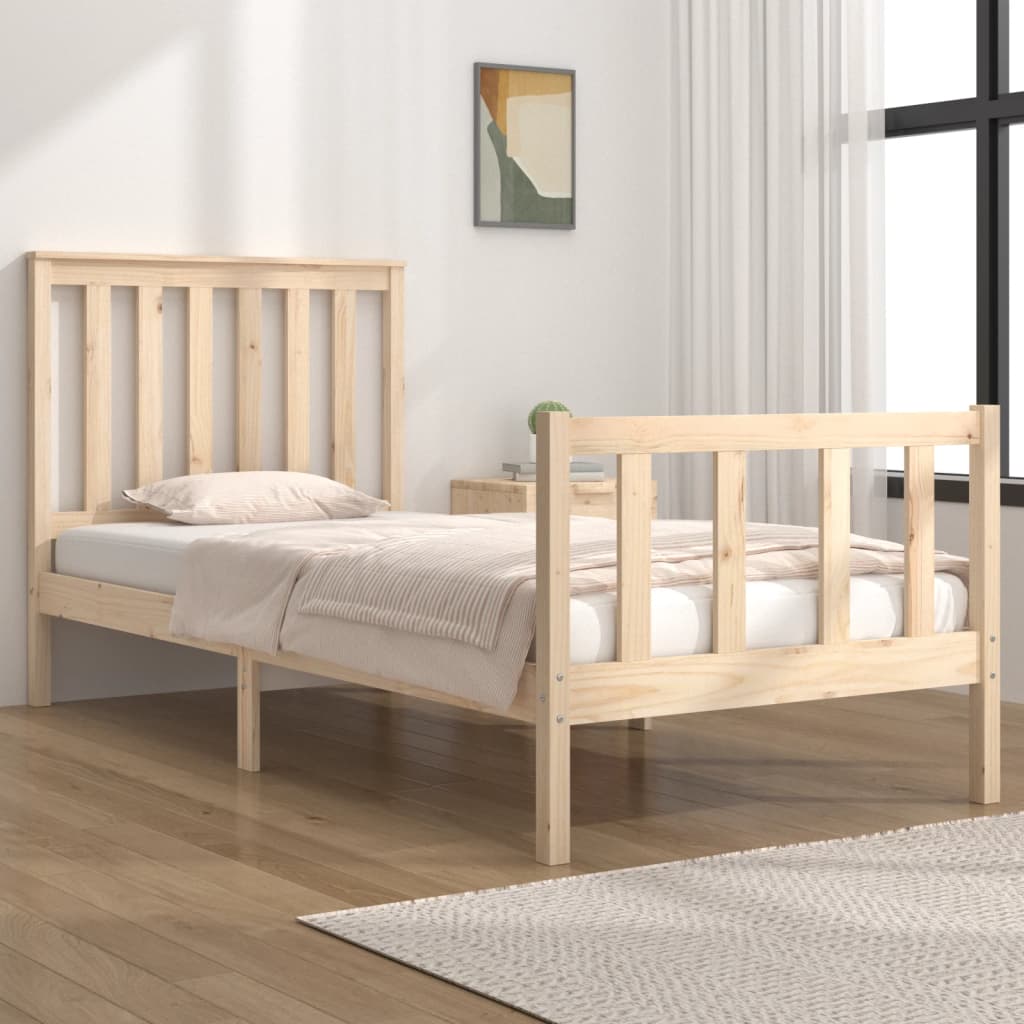 Bedframe met hoofdbord grenenhout 120x200 cm