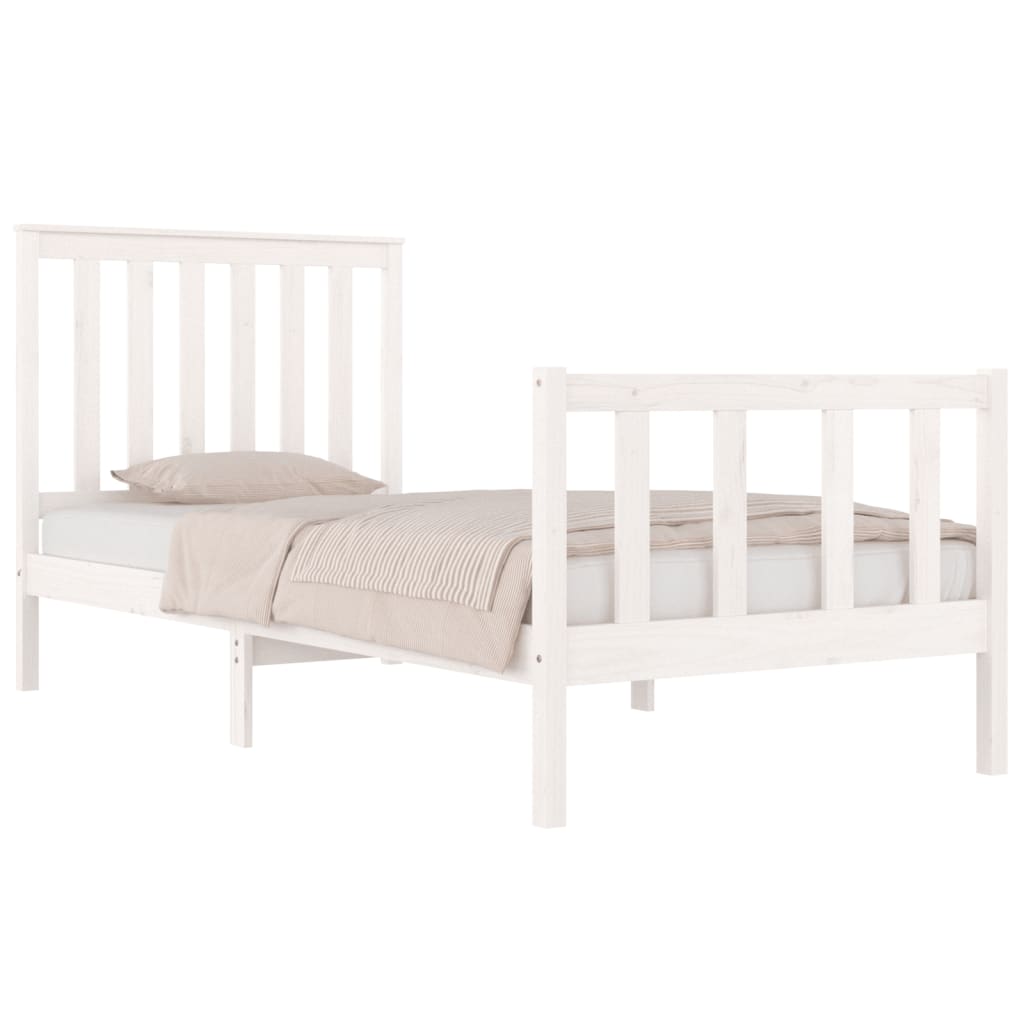 Bedframe met hoofdbord massief grenenhout 200x200 cm