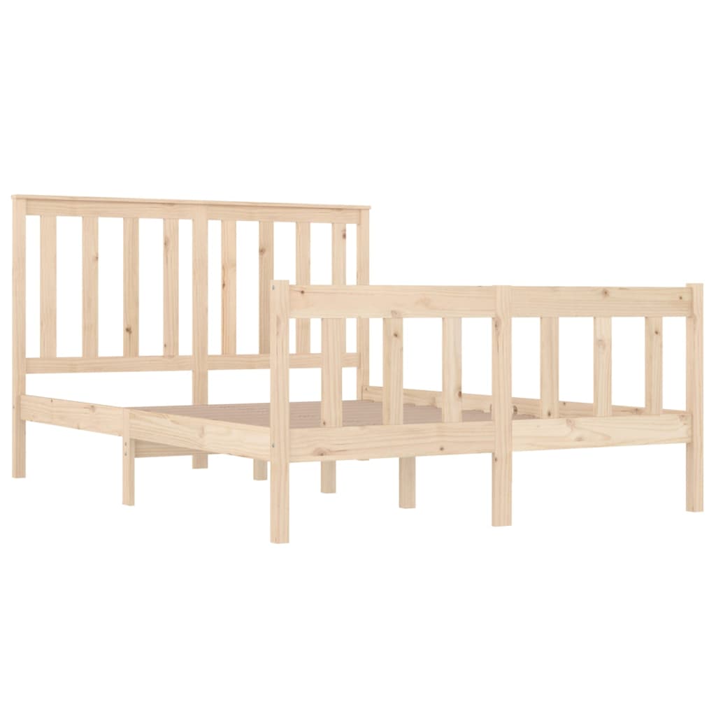 Bedframe met hoofdbord massief grenenhout 200x200 cm