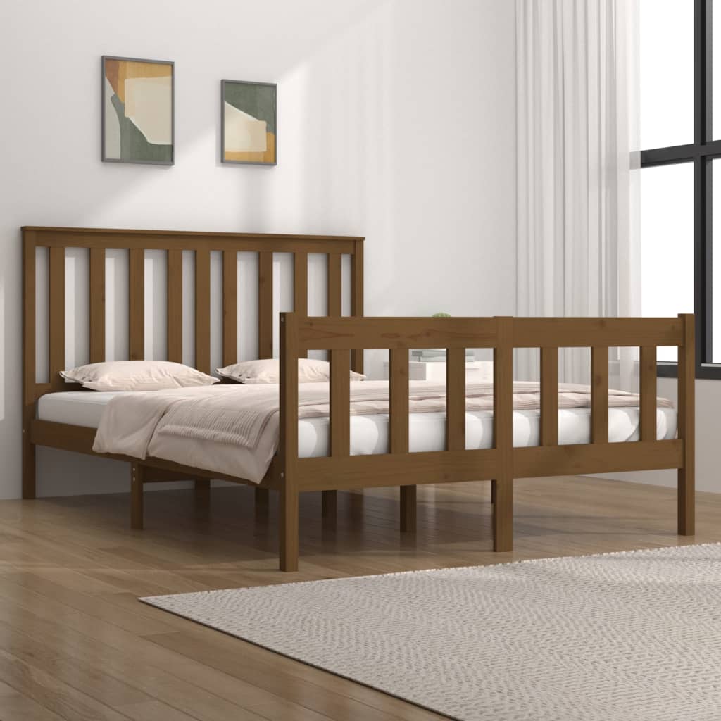 Bedframe met hoofdbord grenenhout 120x200 cm