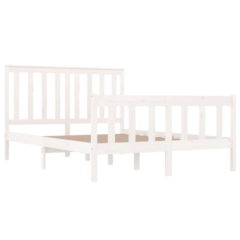 Bedframe met hoofdbord massief grenenhout 200x200 cm