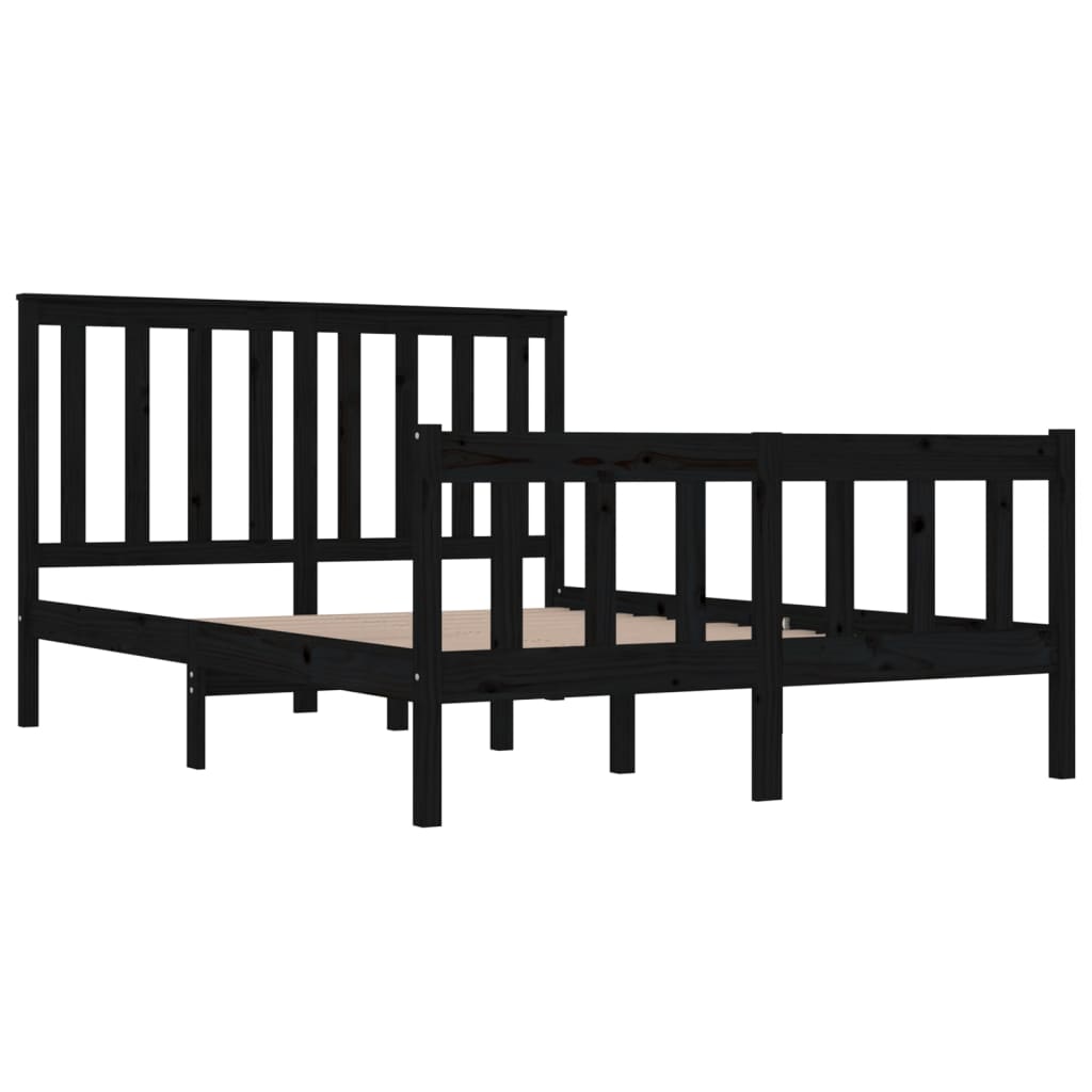 Bedframe met hoofdbord massief grenenhout 200x200 cm