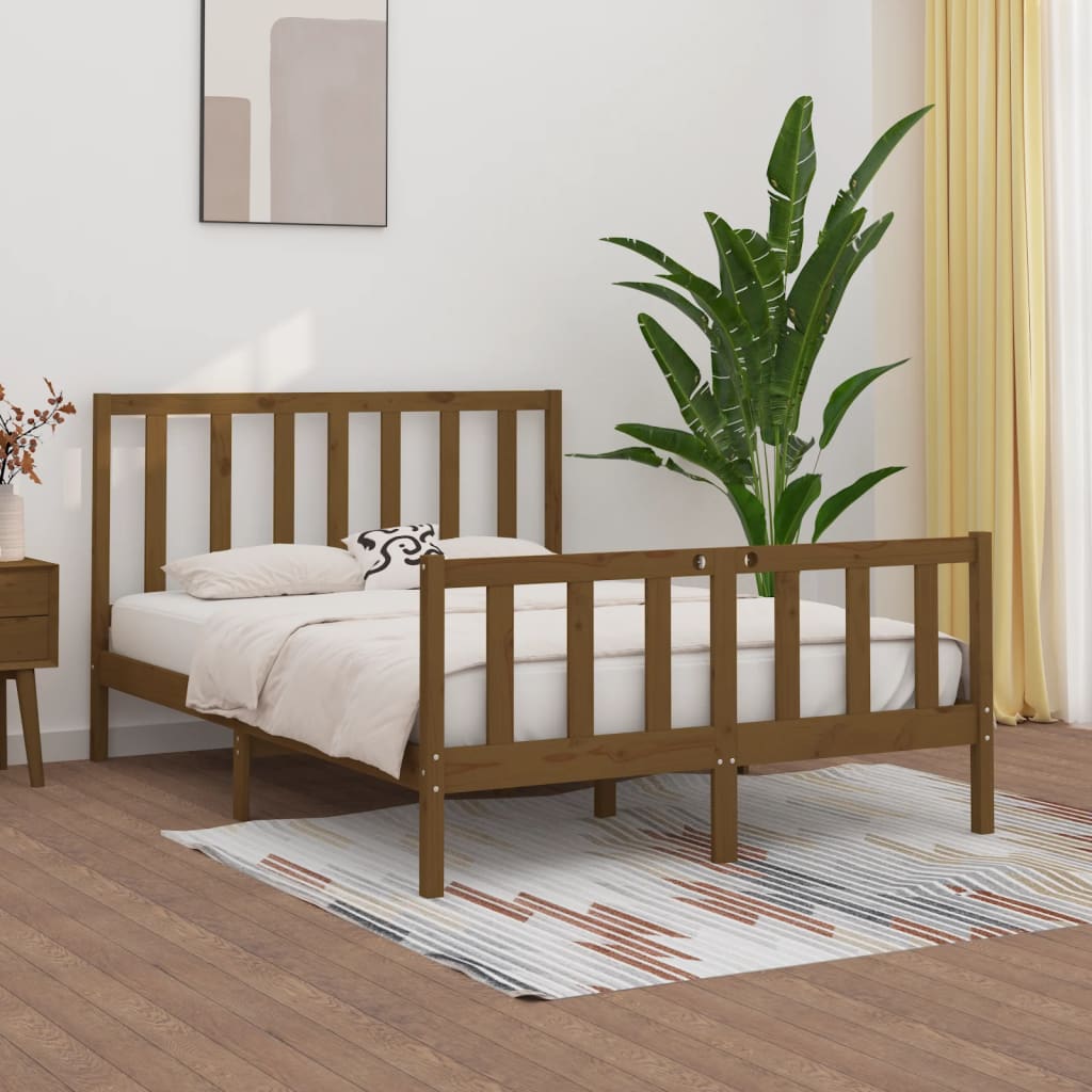 Bedframe massief hout 135x190 cm