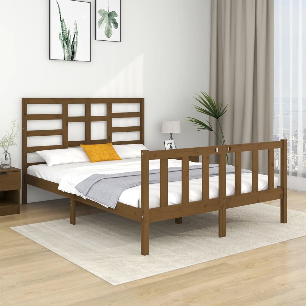 Bedframe massief hout 140x190 cm