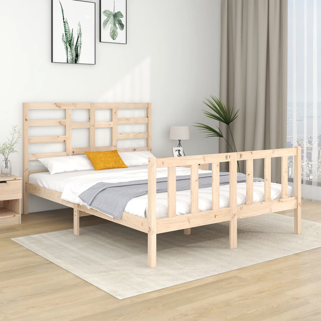 Bedframe massief hout 140x190 cm