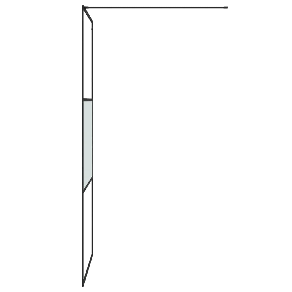 Inloopdouchewand 90x195 cm halfmat ESG-glas zwart