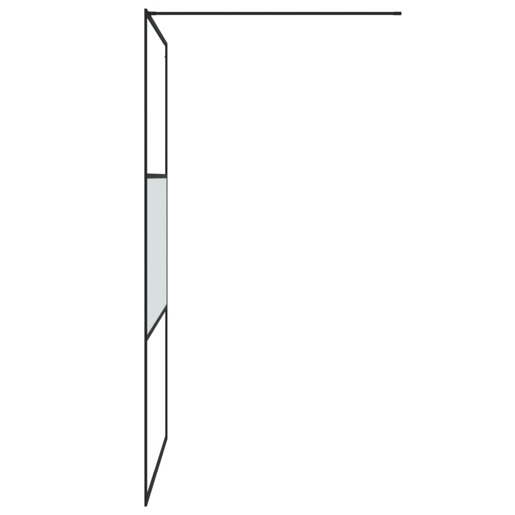 Inloopdouchewand 90x195 cm halfmat ESG-glas zwart