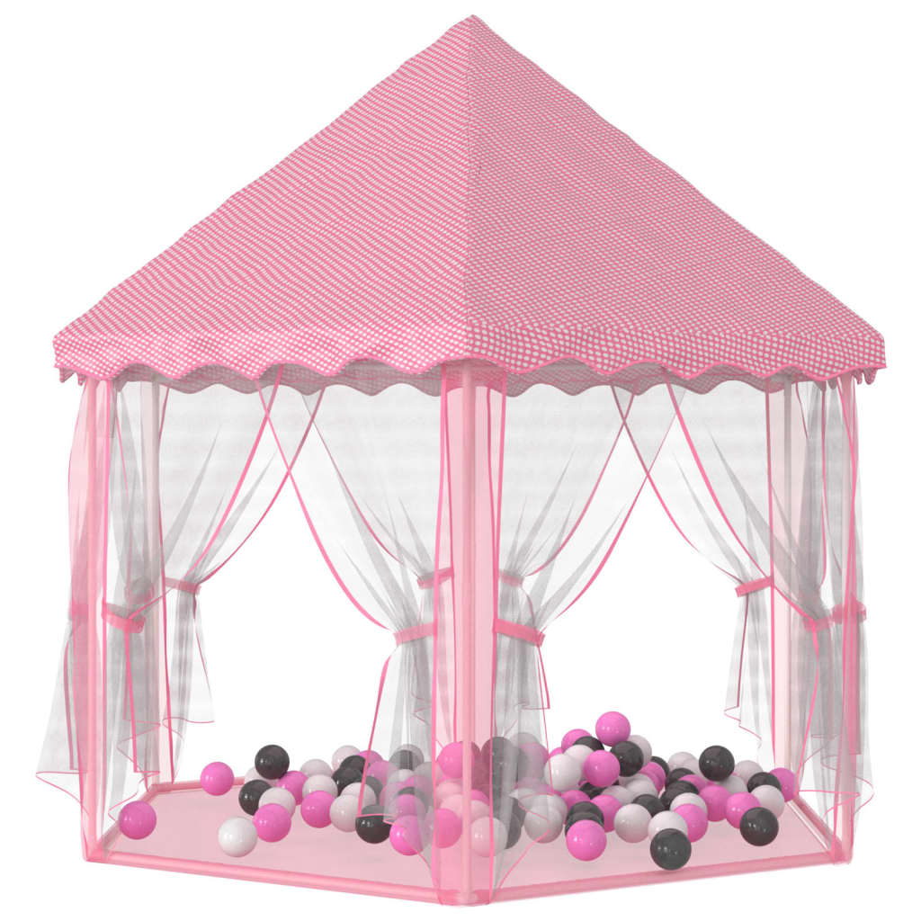 Prinsessenspeeltent met 250 Ballen 133x140 cm roze