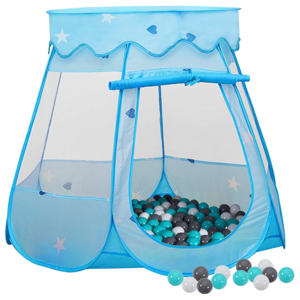 Kinderspeeltent met 250 ballen 102x102x82 cm blauw