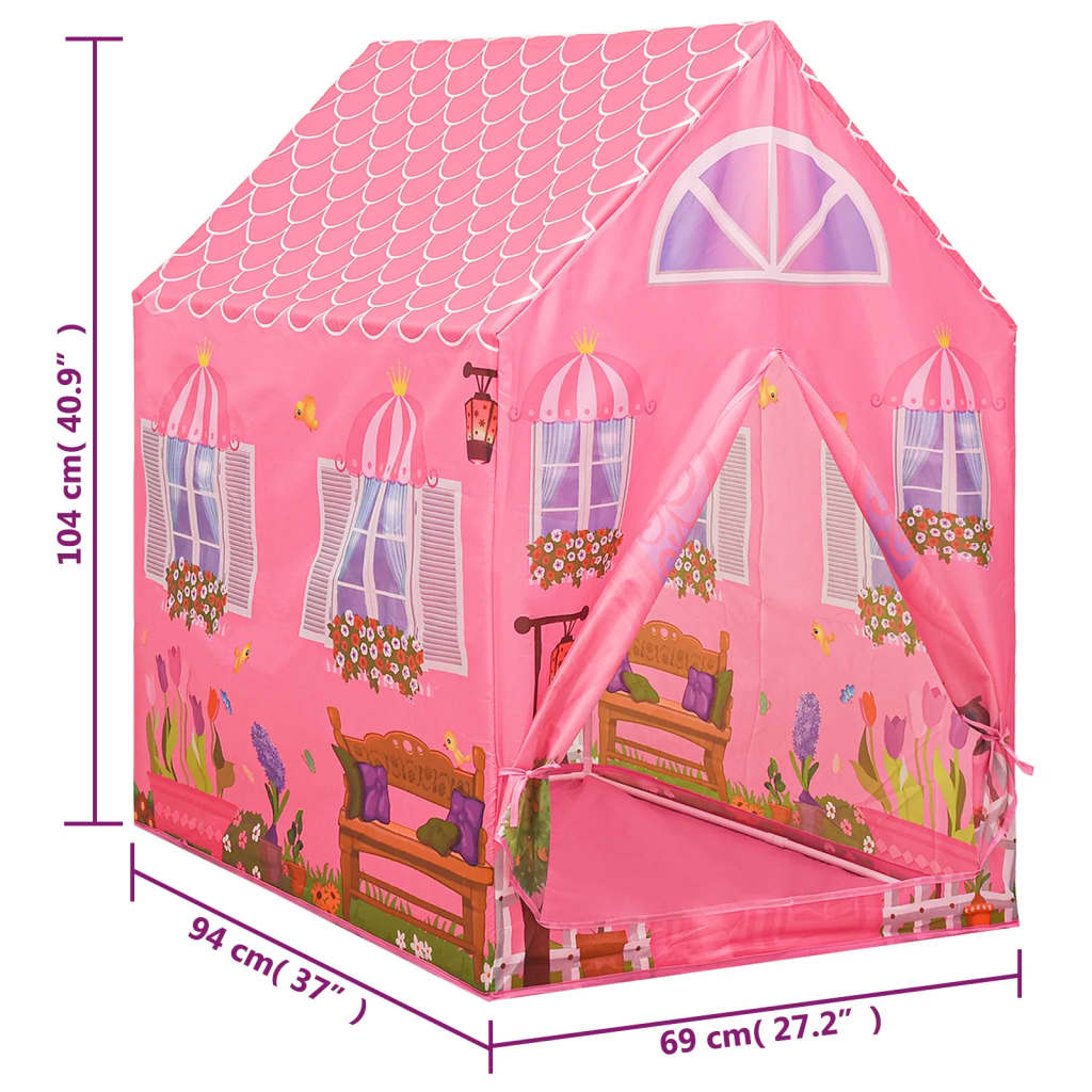 Kinderspeeltent met 250 ballen 69x94x104 cm roze