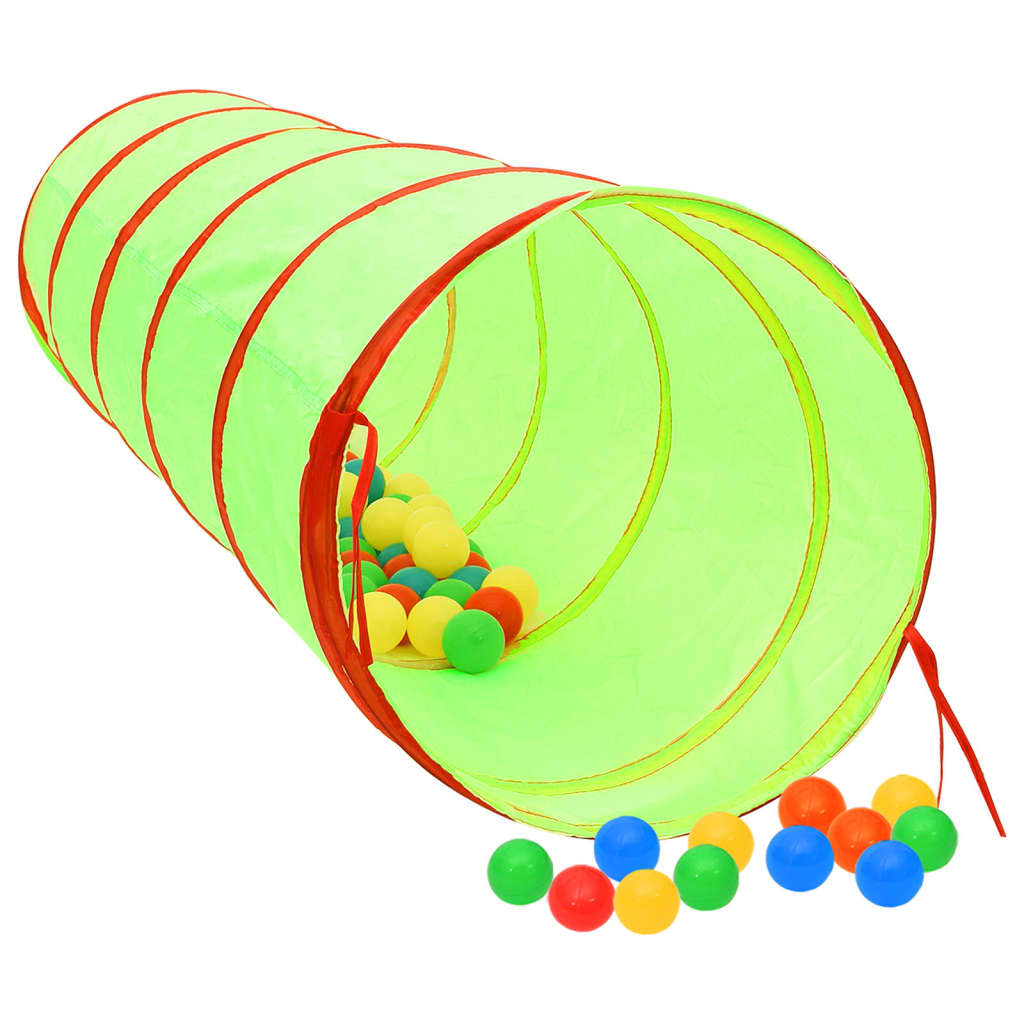 Kinderspeeltunnel met 250 ballen 175 cm polyester groen