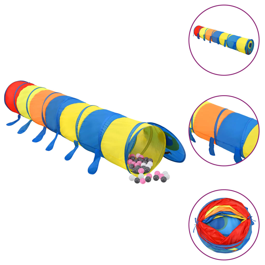 Kinderspeeltunnel met 250 ballen 245 cm polyester