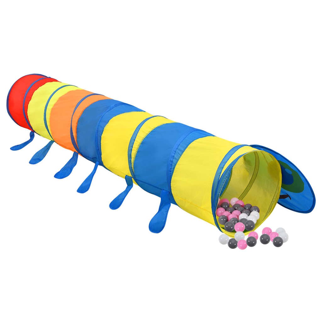 Kinderspeeltunnel met 250 ballen 245 cm polyester