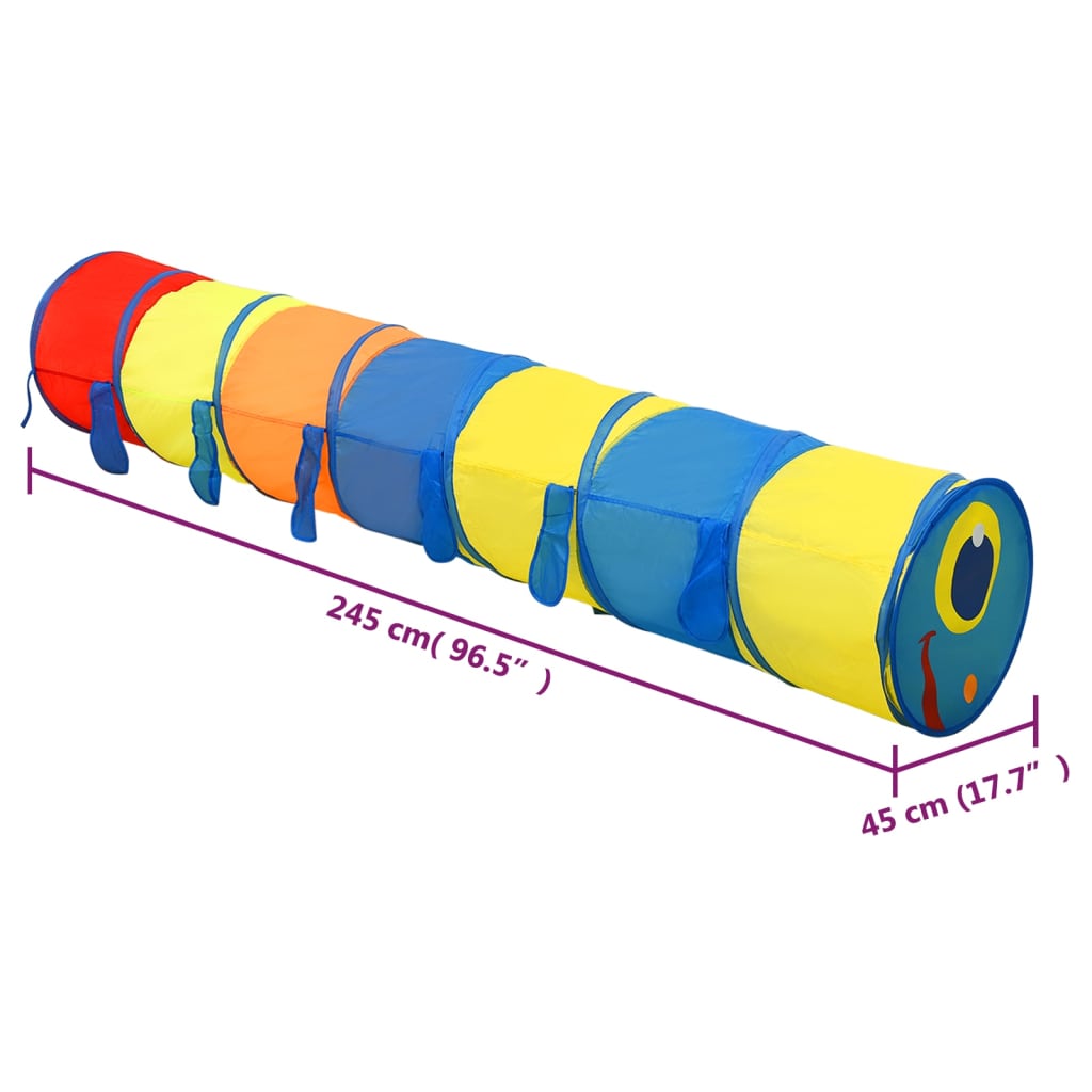 Kinderspeeltunnel met 250 ballen 245 cm polyester